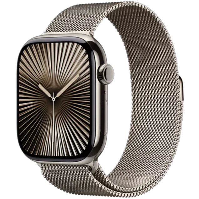Apple Watch Series 10 Titan Milanaise Armband Natur/Natur M/L