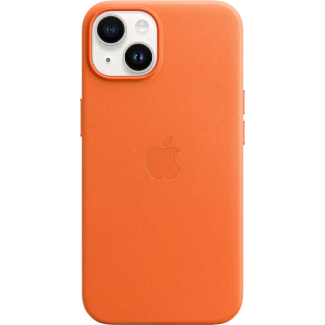 Apple iPhone 14 Leder Case mit MagSafe Orange