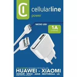 Cellularline USB Charger Kit 1A Micro-USB Weiß