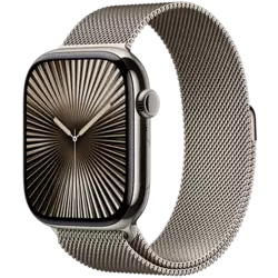 Apple Watch Series 10 Titan Milanaise Armband Natur/Natur M/L