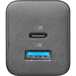 Cellularline USB Charger Multipower Micro 45W GaN 2 Ports PD Schwarz