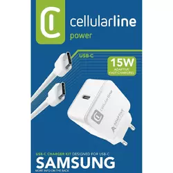 Cellularline USB-C Charger Kit Samsung 15W Weiß